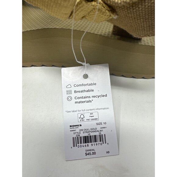 FLX Womens Tan Adjustable Strap Sandals With Textured Sole Size 10M - Picture 10 of 13